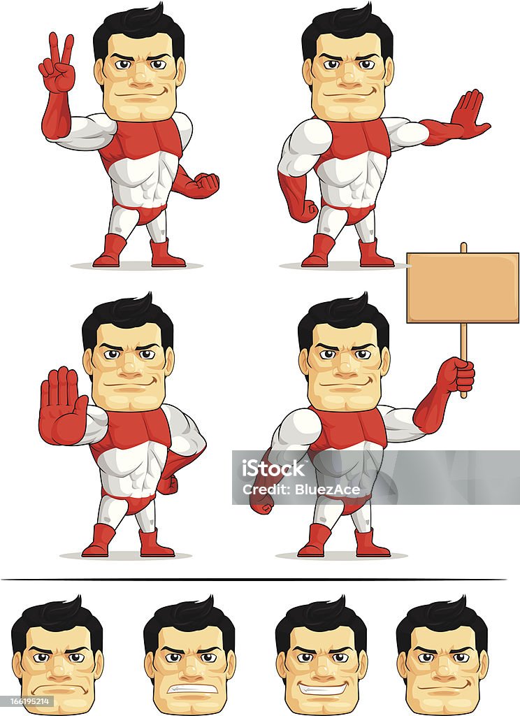 Super-herói personalizável Mascote 7 - Royalty-free Sinal de Parar arte vetorial