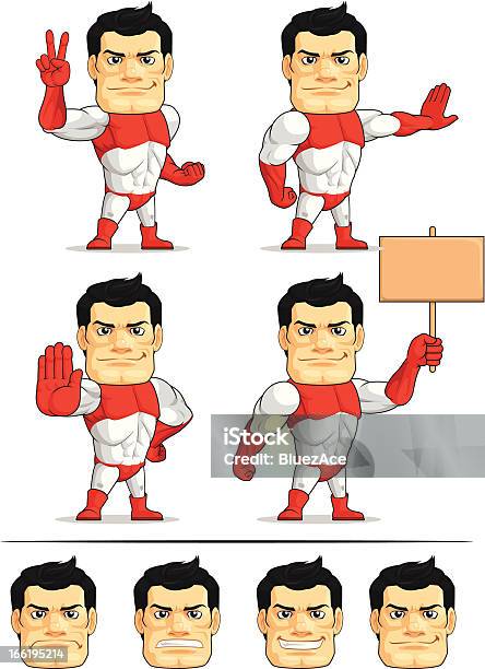 Superherói Personalizável Mascote 7 - Arte vetorial de stock e mais imagens de Sinal de Parar - Sinal de Parar, Super-Herói, Adulto
