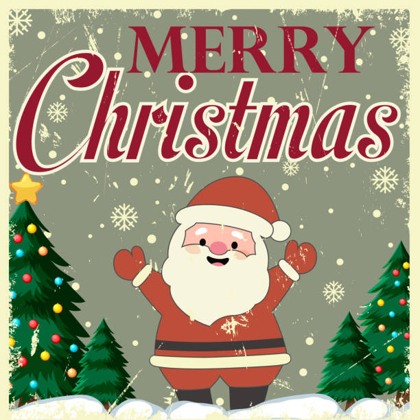 istock Retro card with Santa in a trendy groovy style. Vibes 70s. For postcards, posters, prints. 1661958541