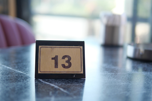14 number sign number on cafe table