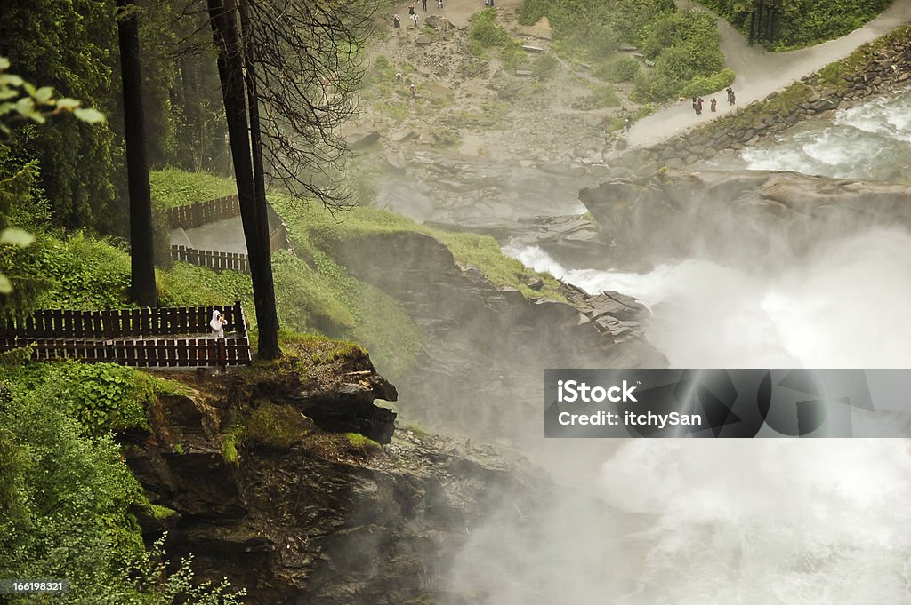 Observation point at Krimml waterfalls Observation point at highest waterfall in Austria: Krimml waterfall. Austria Stock Photo