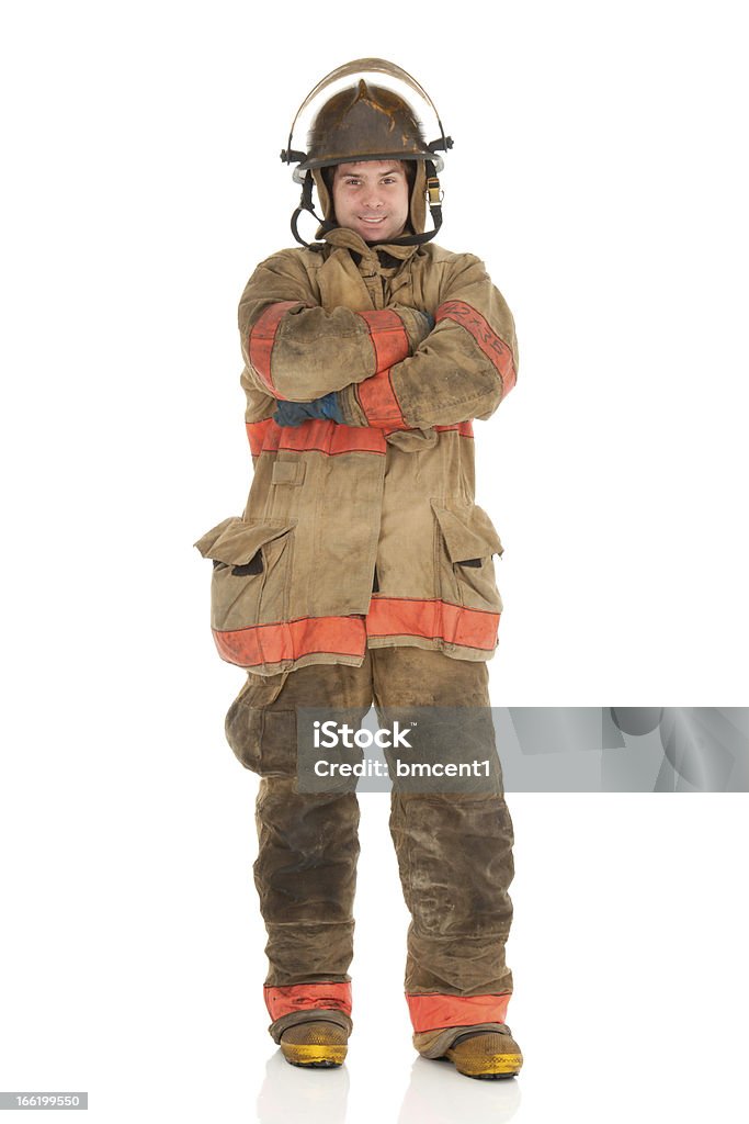 Пожарный в свою очередь, экипировка (изолированный - Стоковые фото Пожарный роялти-фри