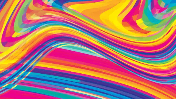 Vector illustration of Abstract colorful background with multicolor swirl tape. Vector graphics