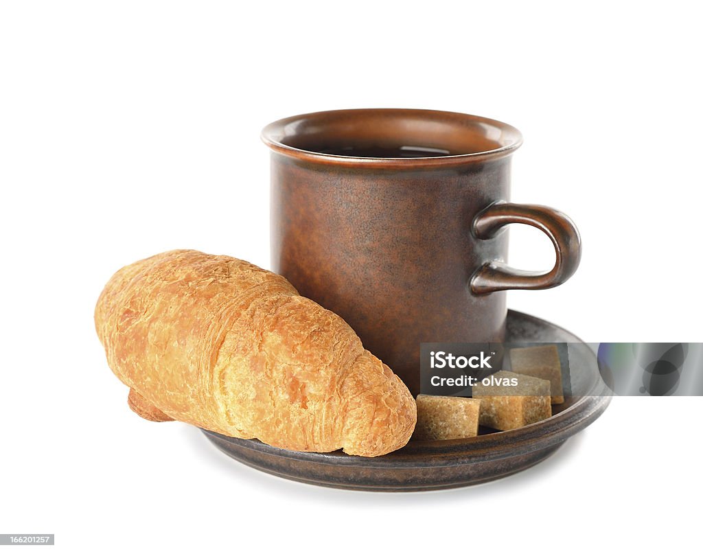 Croissant und Kaffee - Lizenzfrei Alkoholfreies Getränk Stock-Foto