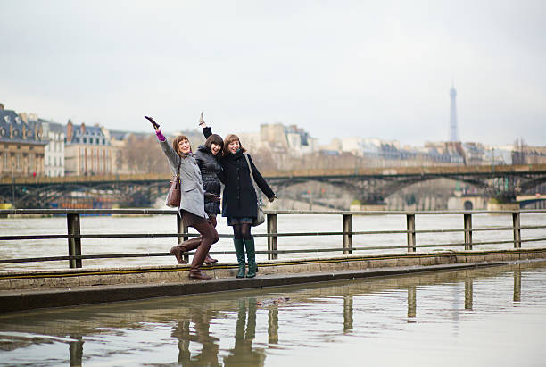 istock Happy tourists having fun in Paris 166201360