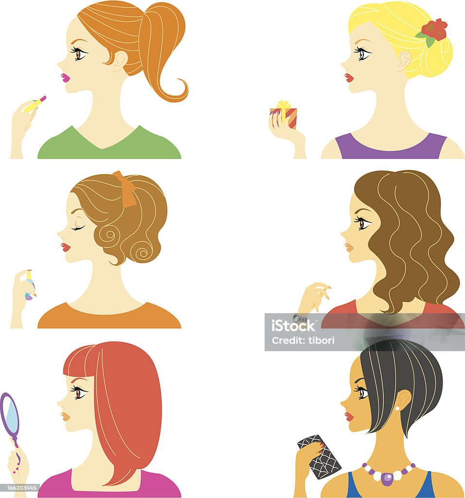 Kobiety profil - Grafika wektorowa royalty-free (Atomizer do perfum)