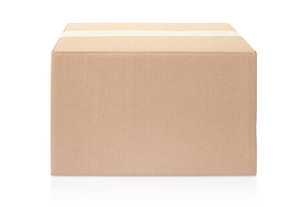 Blank cardboard box Cardboard box, front view isolated on white, clipping path included cardboard box stock pictures, royalty-free photos & images