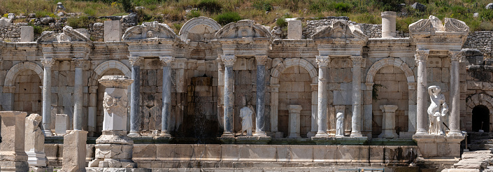 Fountain of the antonines in the ancient city of Sagalassos, Burdur Turkey.