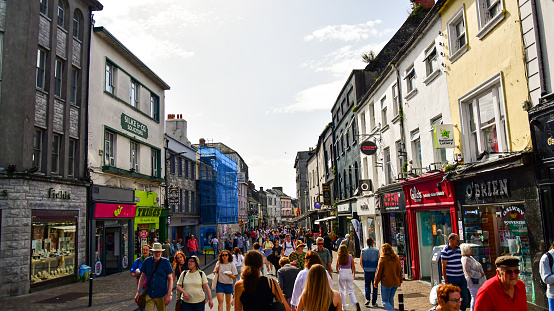 Sunday afternoon on one of the main streets in Galway, the biggest town in the west of Ireland