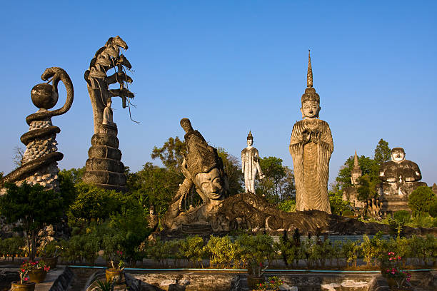 Sala Keoku, Nong Khai, Thailand Sala Kaeo Kou (Wat Khaek), near Nong Khai, Thailand. nong khai province stock pictures, royalty-free photos & images