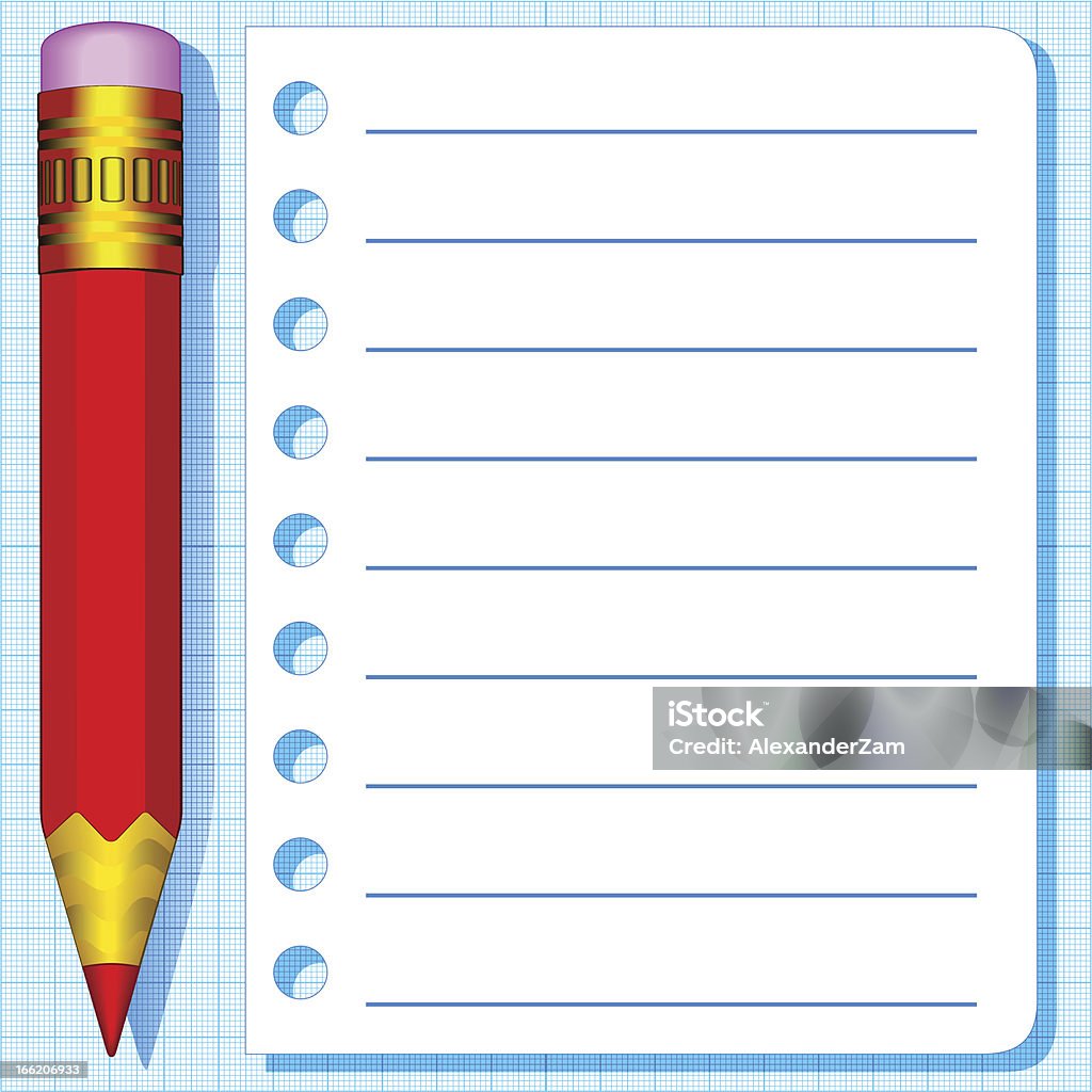 Ołówek i papier scratch - Grafika wektorowa royalty-free (Adnotacja)