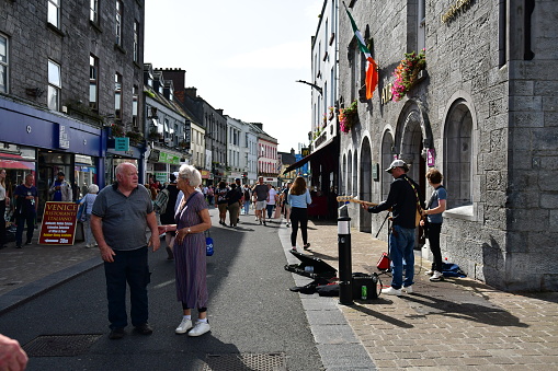 Afternoon on one of the main streets in Galway, the biggest town in the west of Ireland