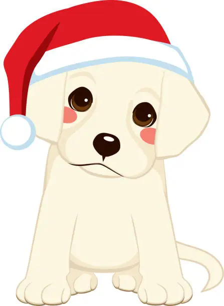 Vector illustration of Santa Claus Puppy