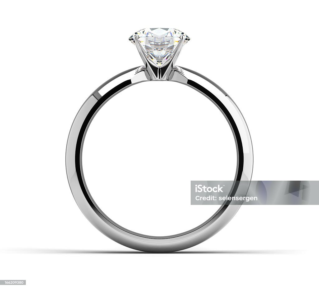 シングルダイヤモンドの指輪 - 3Dのロイヤリティフリーストックフォト