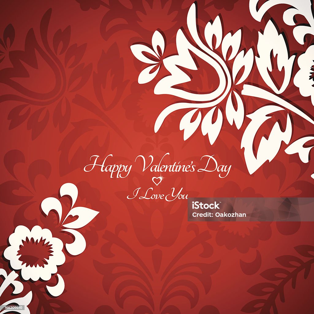 Floral vintage Valentine card - Lizenzfrei Altertümlich Vektorgrafik