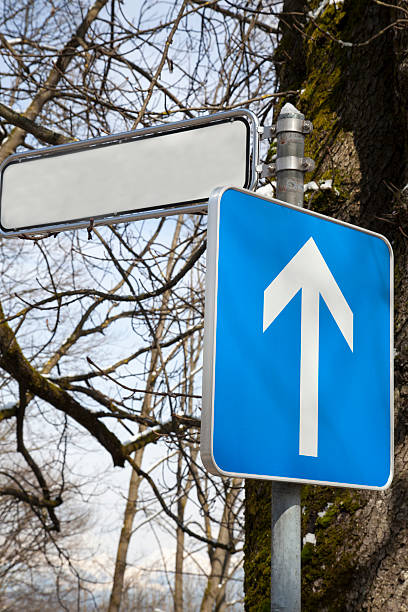 istock Road sign indicating The Only Way 166209539