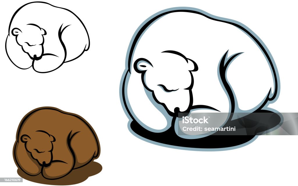 Urso de dormir - Vetor de Animal royalty-free