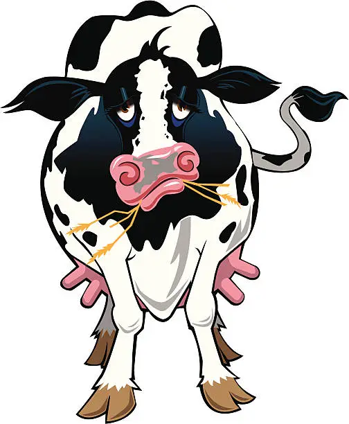 Vector illustration of Old Cow