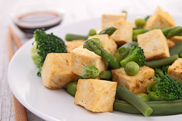 grilled tofu and vegetables