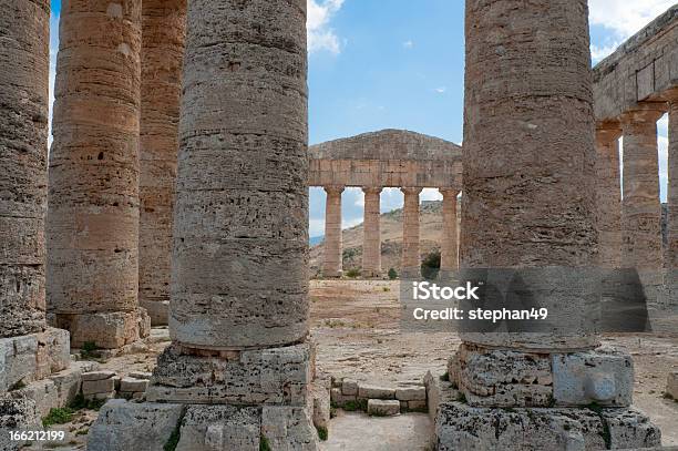 Old Columns In The Segesta Temple Stock Photo - Download Image Now - Ancient Civilization, Antique, Archaeology