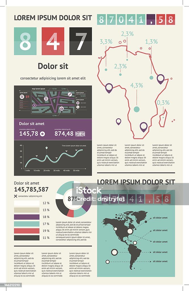 Elementos de Infographics com botões e menus - Royalty-free Abstrato arte vetorial