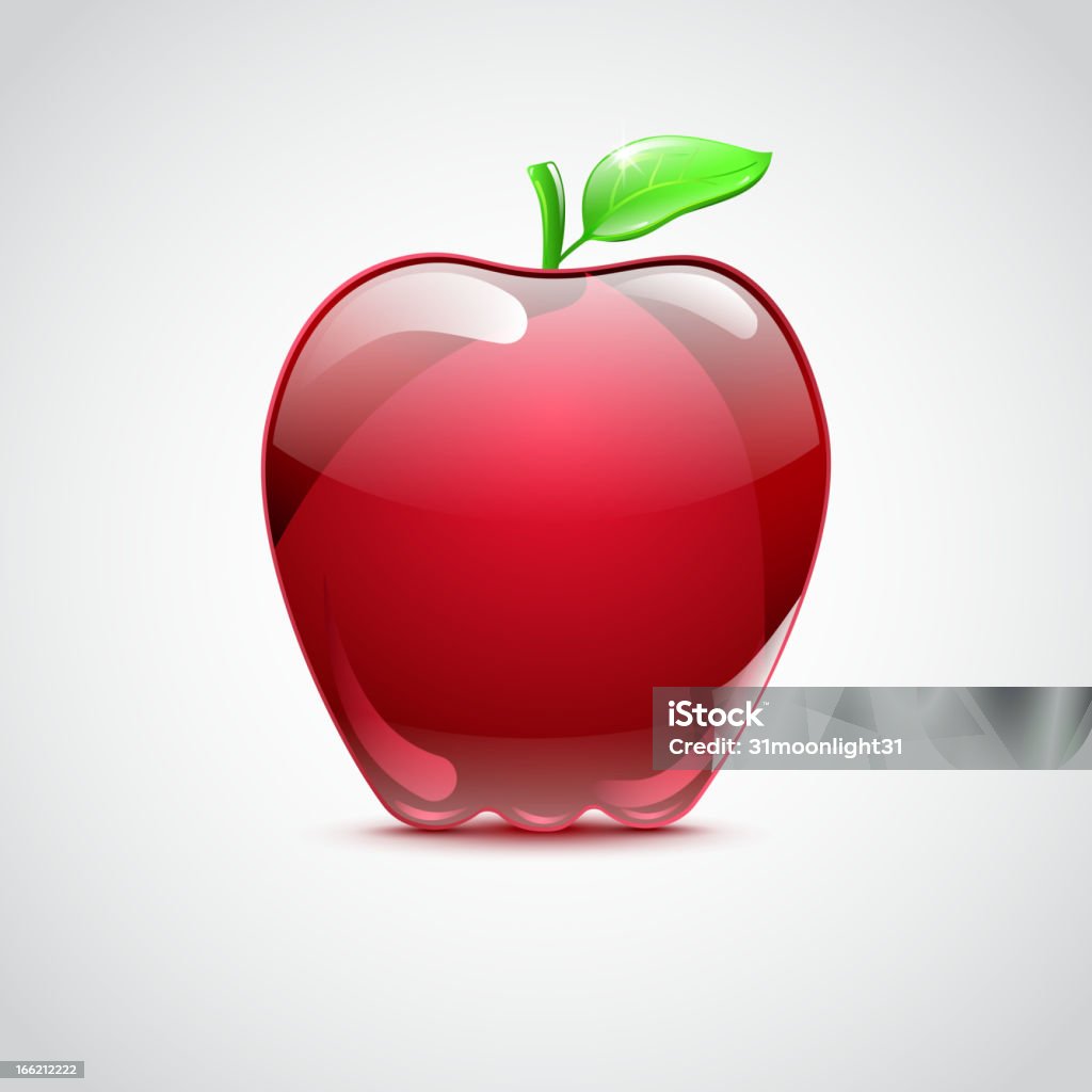 Большое Красное яблоко с стекла - Векторная графика Без людей роялти-фри