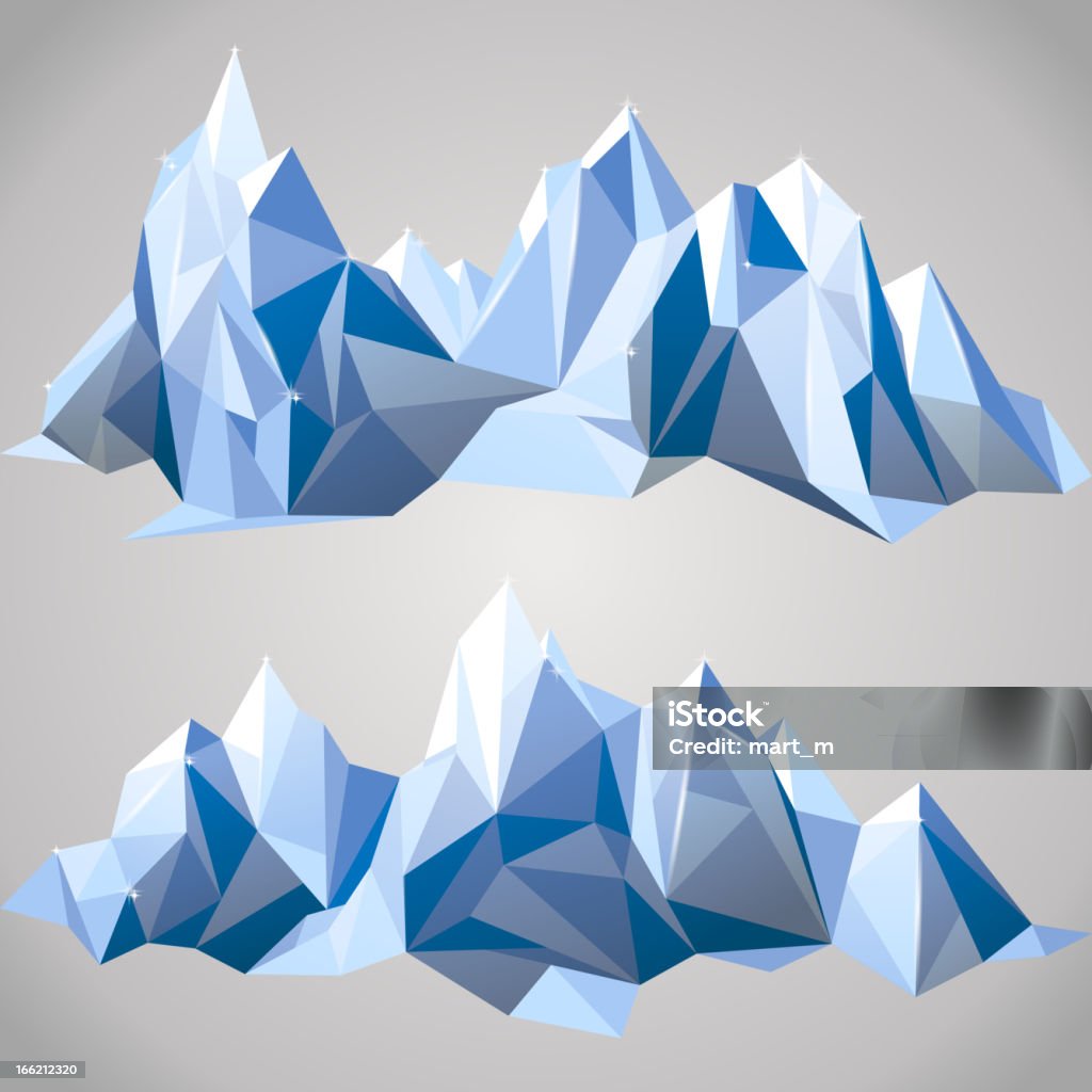 paper mountains 2 horizontal borders with paper mountains - vector. EPS 10. File contains transparences! Ice stock vector