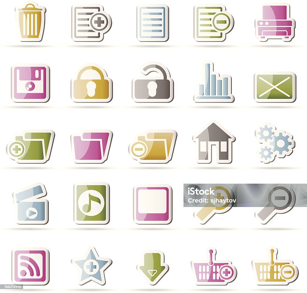 Detaillierte Internet Icons - Lizenzfrei Behälter Vektorgrafik
