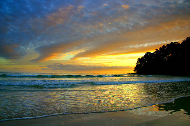 sunshine coast, austrália - sea cirrocumulus landscape one person - fotografias e filmes do acervo