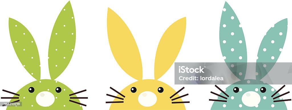 Color Example Bunny Cute Colorful Patterned Bunny Set Isolated On White Stock Illustration ...