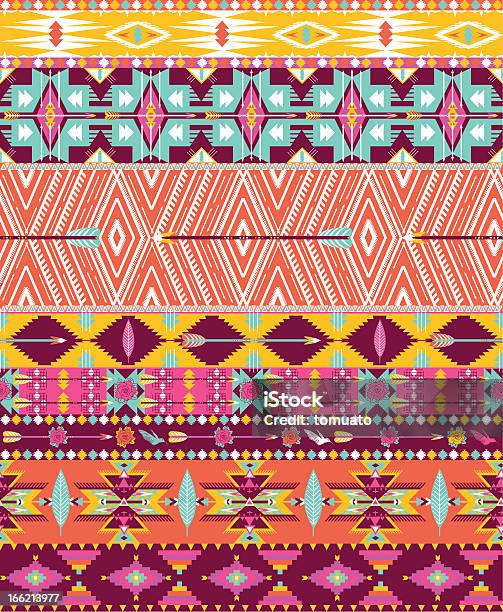 Vetores de Sem Costura Padrão Geométrico Asteca e mais imagens de Colorido - Colorido, Abstrato, Cultura Americana