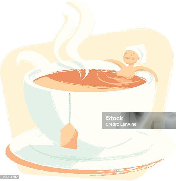 Vetores de Mulher Relaxando Em Uma Xícara De Chá e mais imagens de Chá - Chá, Mulheres, Tomar banho