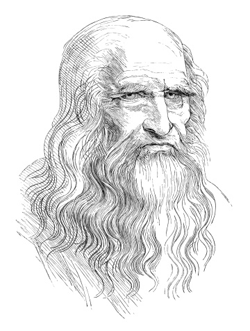 Leonardo da Vinci. Isolated on white.