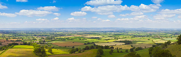 istock Sweeping panoramic view of the glorious English countryside in summer. 166216463