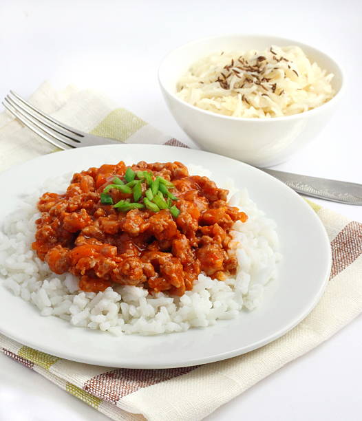 istock Rice with minced meat and tomato sauce 166218784