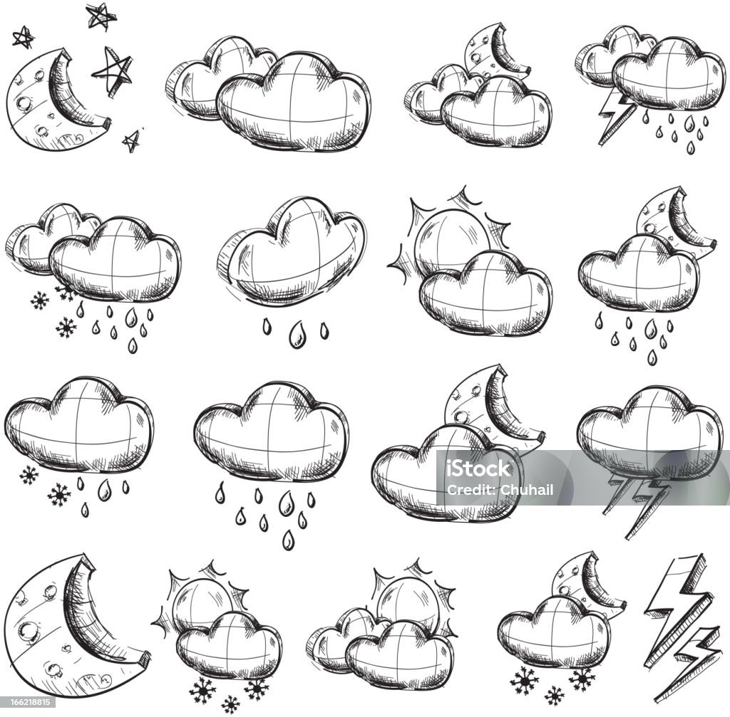 Wetter-icons-Kollektion - Lizenzfrei Bildkomposition und Technik Vektorgrafik