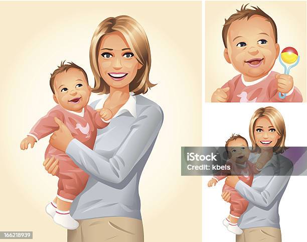 Mother And Baby Stock Illustration - Download Image Now - Baby - Human Age, Child, Holding