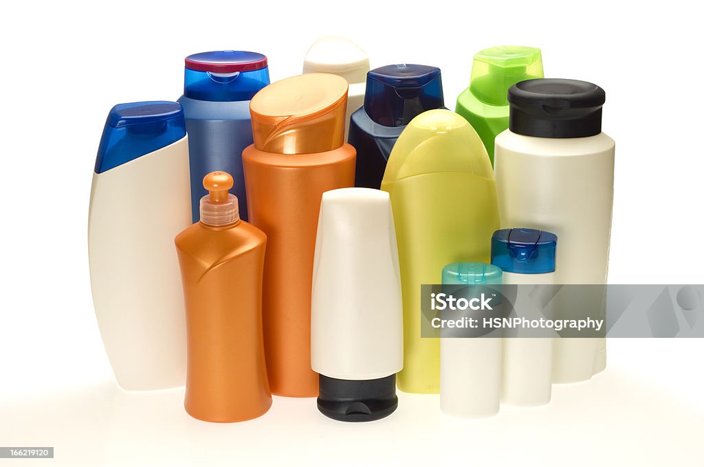 Cosméticos botellas de plástico - Foto de stock de Dispensador de jabón libre de derechos