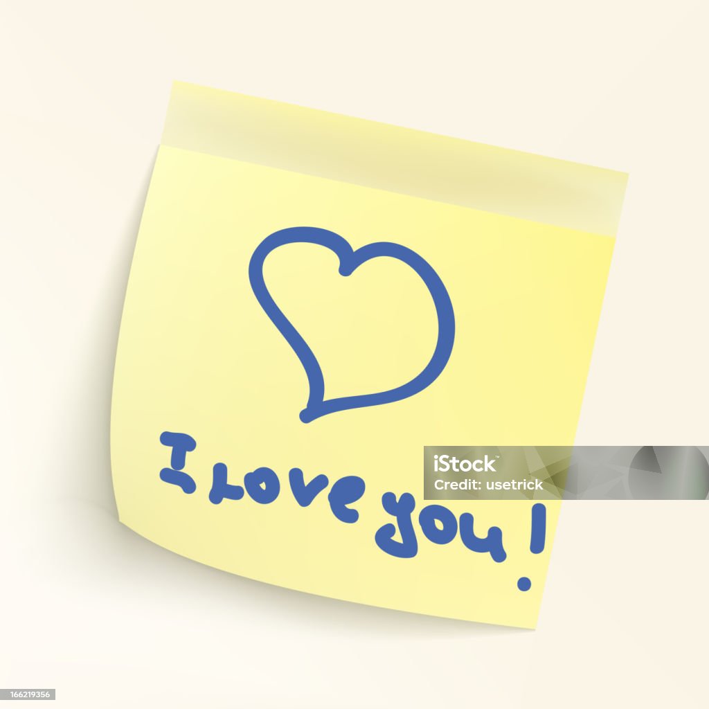 J'aime vous message de papier.  EPS 8 - clipart vectoriel de Amour libre de droits