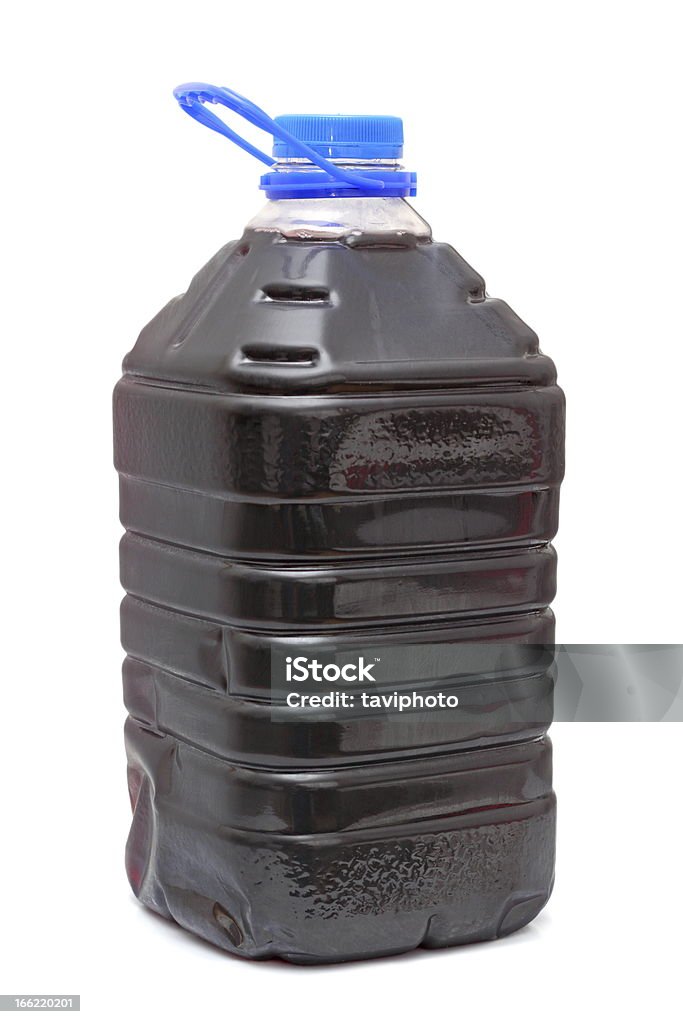 Vinho tinto na Contéiner de Plástico - Foto de stock de Azul royalty-free
