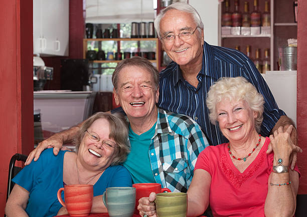 istock Laughing Seniors in Cafe 166220281