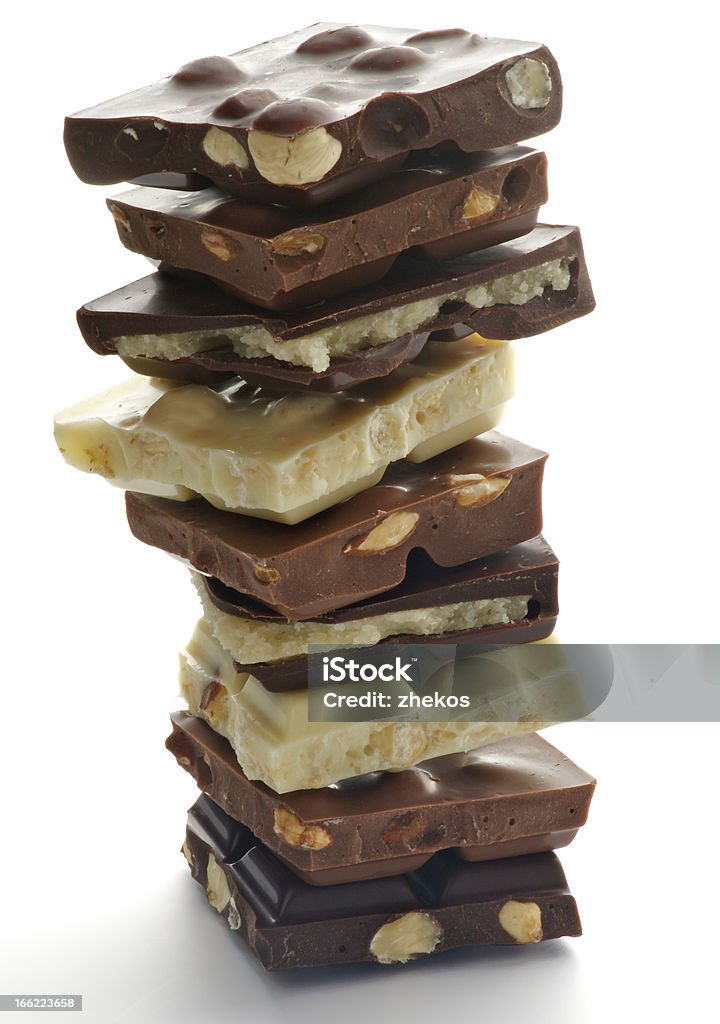 Blocchi di cioccolato - Foto stock royalty-free di Cioccolato bianco