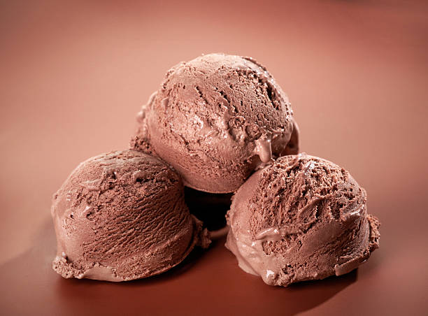 Chocolate Ice cream on brown background
