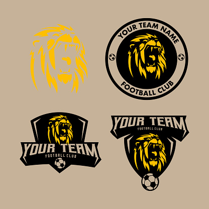 Lion Football Team Design Vector
