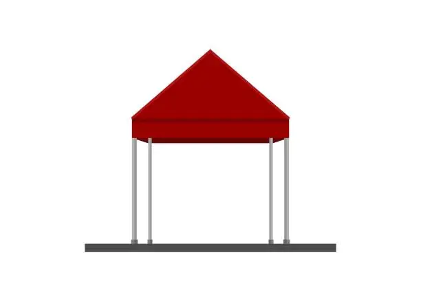 Vector illustration of Red stall tent. Simple flat illustration