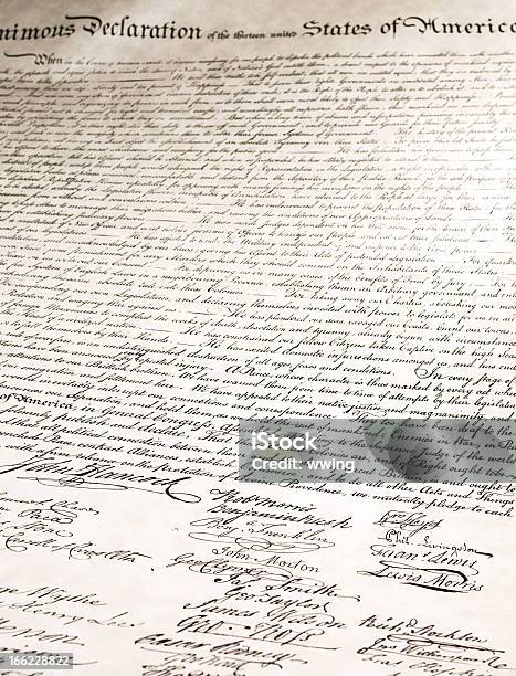 Podpisy Na Deklaracja Niepodległości - zdjęcia stockowe i więcej obrazów Bez ludzi - Bez ludzi, Bliskie zbliżenie, Deklaracja niepodległości
