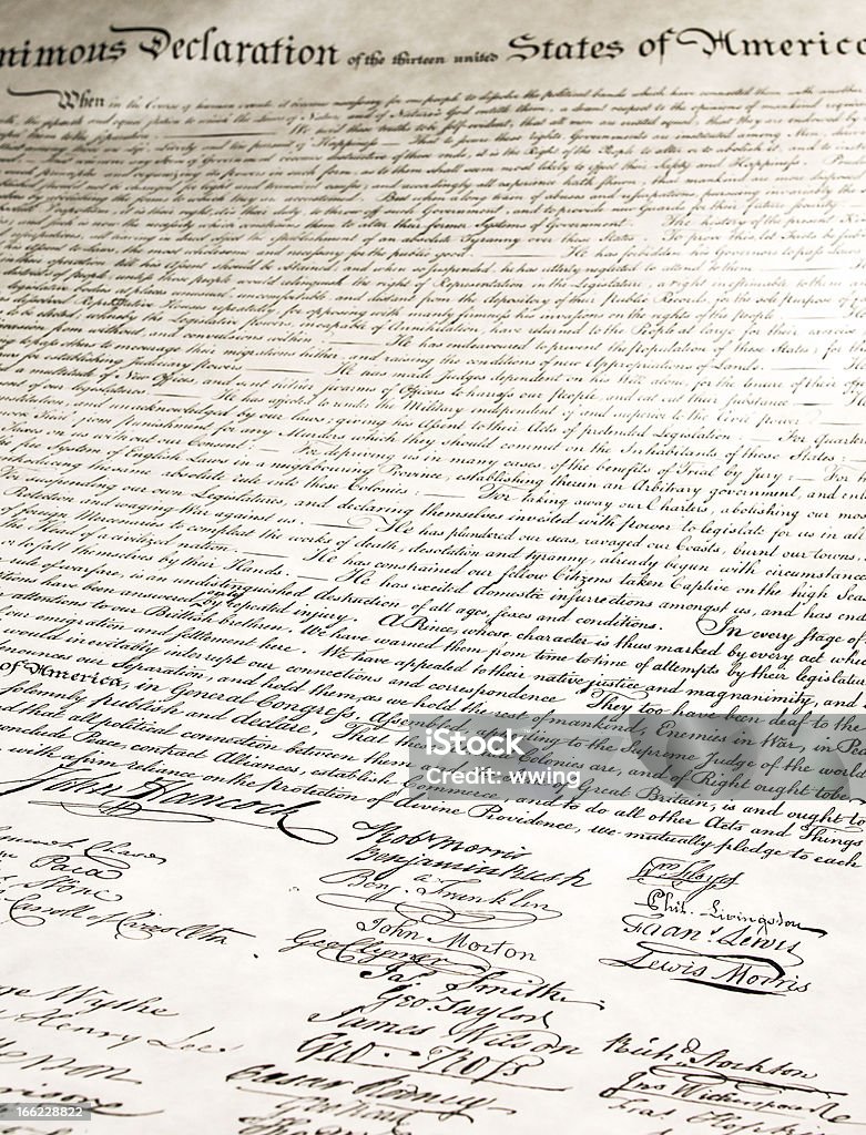 Assinaturas na Declaração de Independência - Foto de stock de Assinatura royalty-free