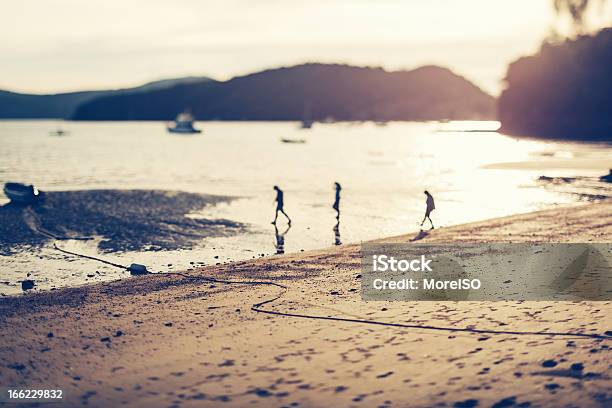 Menschen Am Strand Bei Sonnenuntergang Stockfoto und mehr Bilder von Abenddämmerung - Abenddämmerung, Asien, Bildschärfe