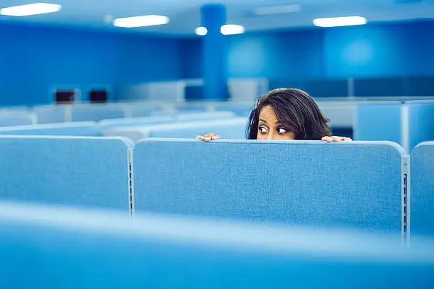 Photo of Office Worker Hiding