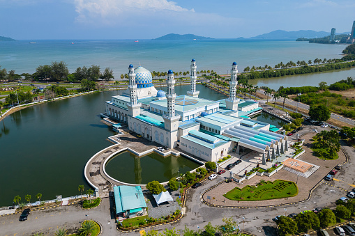 Kota Kinabalu City Mosque, Masjid Bandaraya, the floating mosque in Sabah, Malaysia